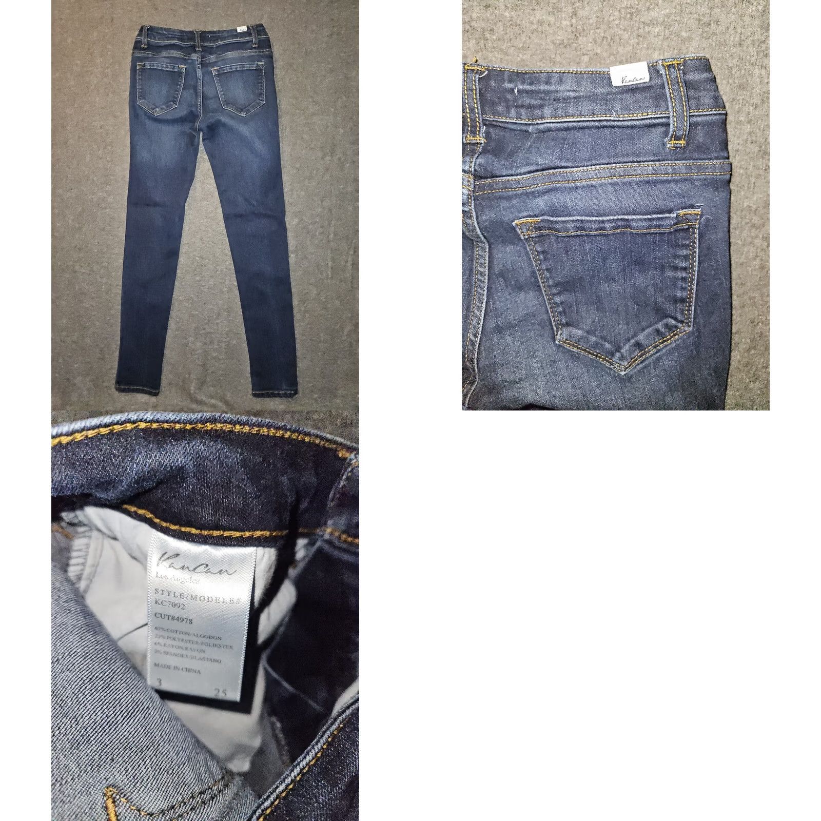 Vintage KanCan Mid Rise Slim Ankle Jeans Juniors 3/25 Blue Denim Stretch Casual Preppy Size 26" / US 2 / IT 38 - 8 Thumbnail