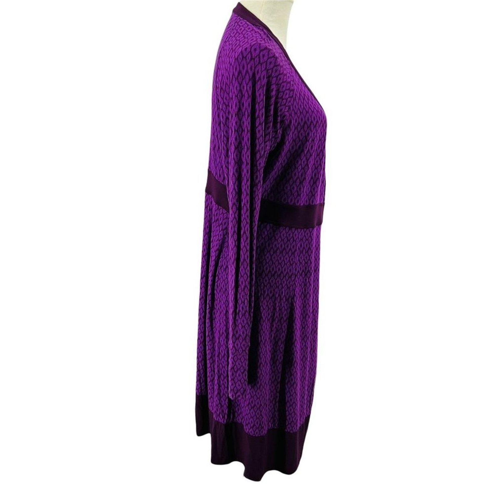 Athleta Athleta Two Tone Purple Print V-neck Long Sleeve Modal Wrap Size XL / US 12-14 / IT 48-50 - 3 Thumbnail