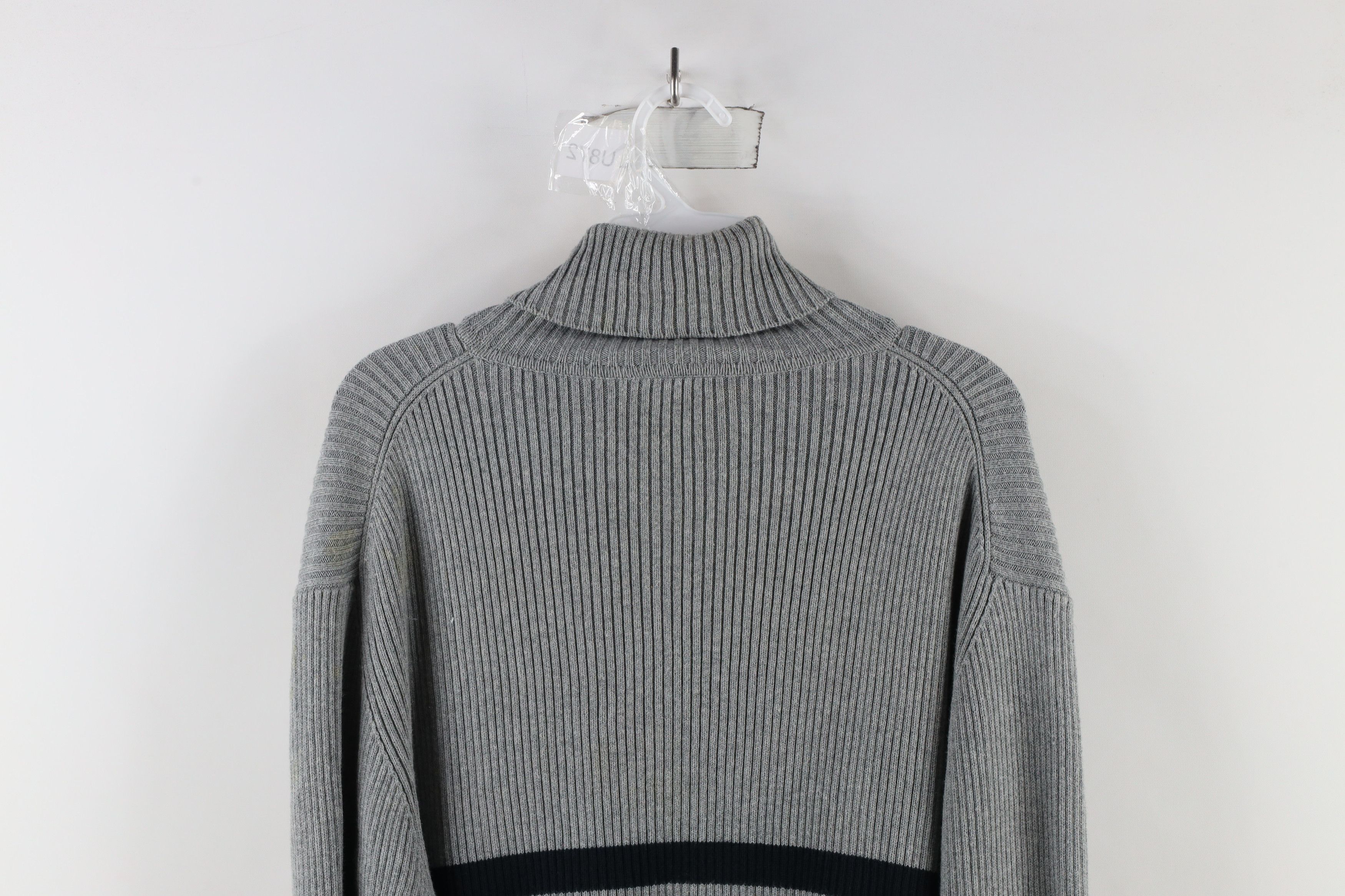 Ralph Lauren × Vintage Vintage 90s Ralph Lauren Ribbed Knit Turtleneck Sweater Gray Size US XL / EU 56 / 4 - 11 Thumbnail