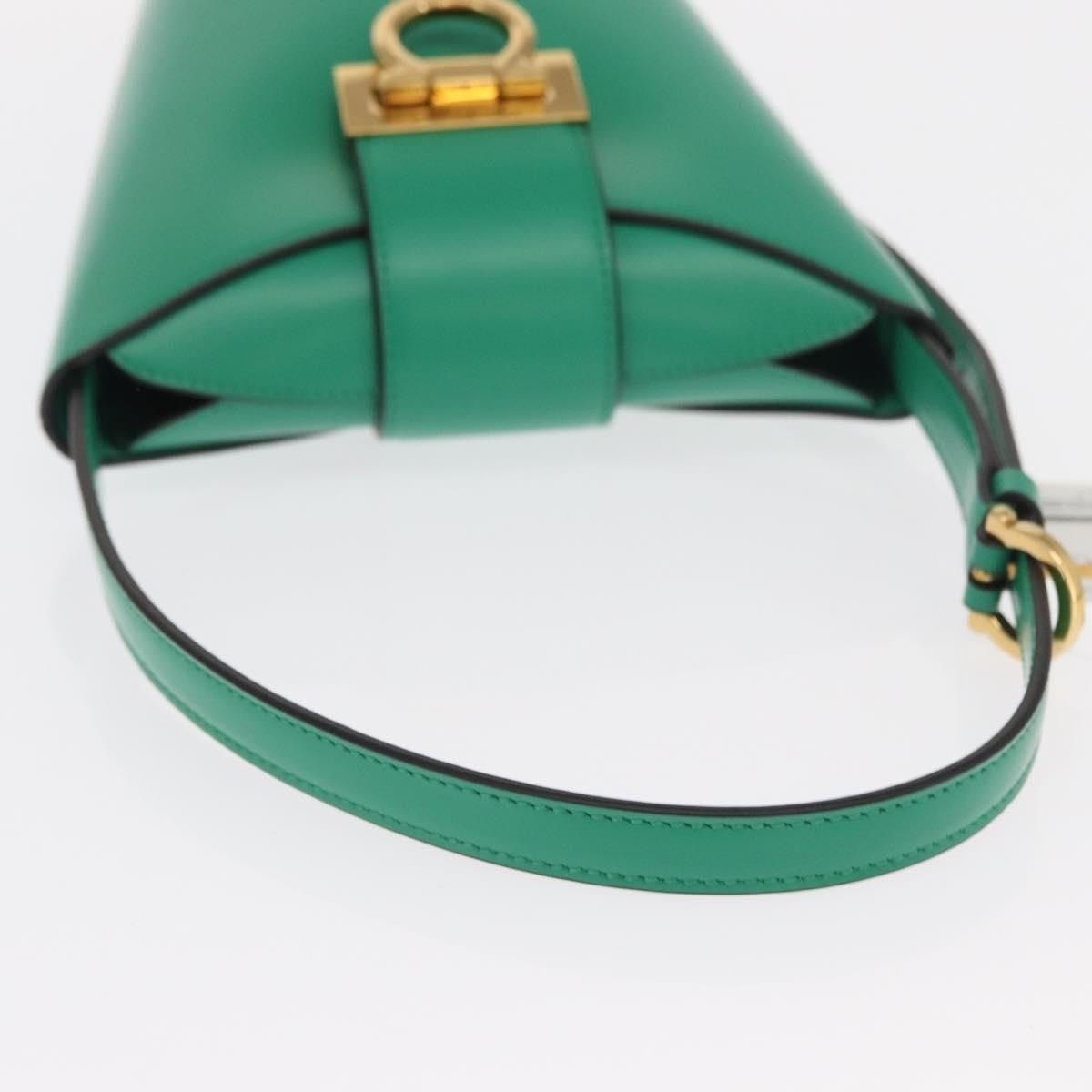 Salvatore Ferragamo Salvatore Ferragamo Leather Gancini Trifolio Handbag Green Size ONE SIZE - 8 Thumbnail
