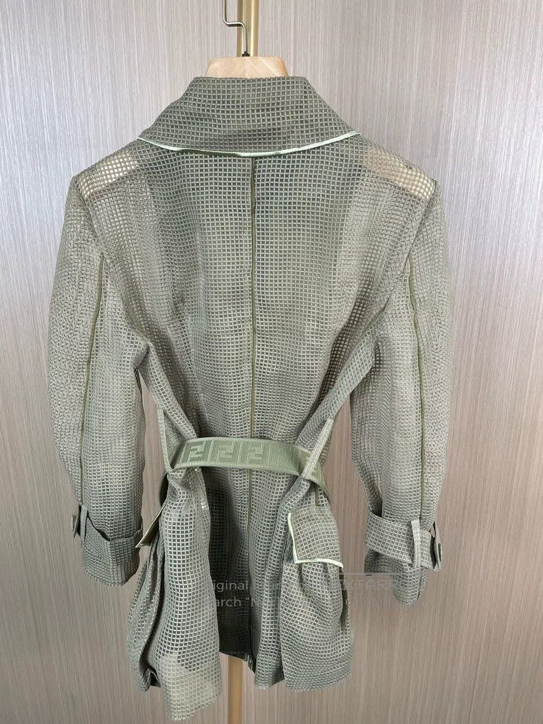 Fendi Fendi Green belted textured coat Size 4XL / US 24-26 - 2 Thumbnail