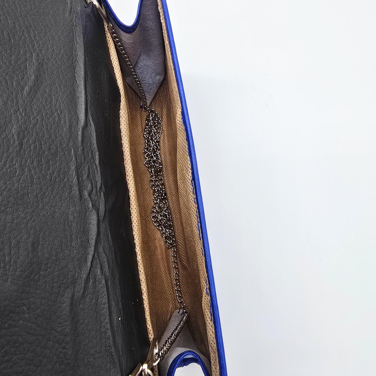 Genetic Manipulation Shinichiro Kuriya Elegant Blue Evening Clutch Purse with Chain Strap Size ONE SIZE - 4 Thumbnail