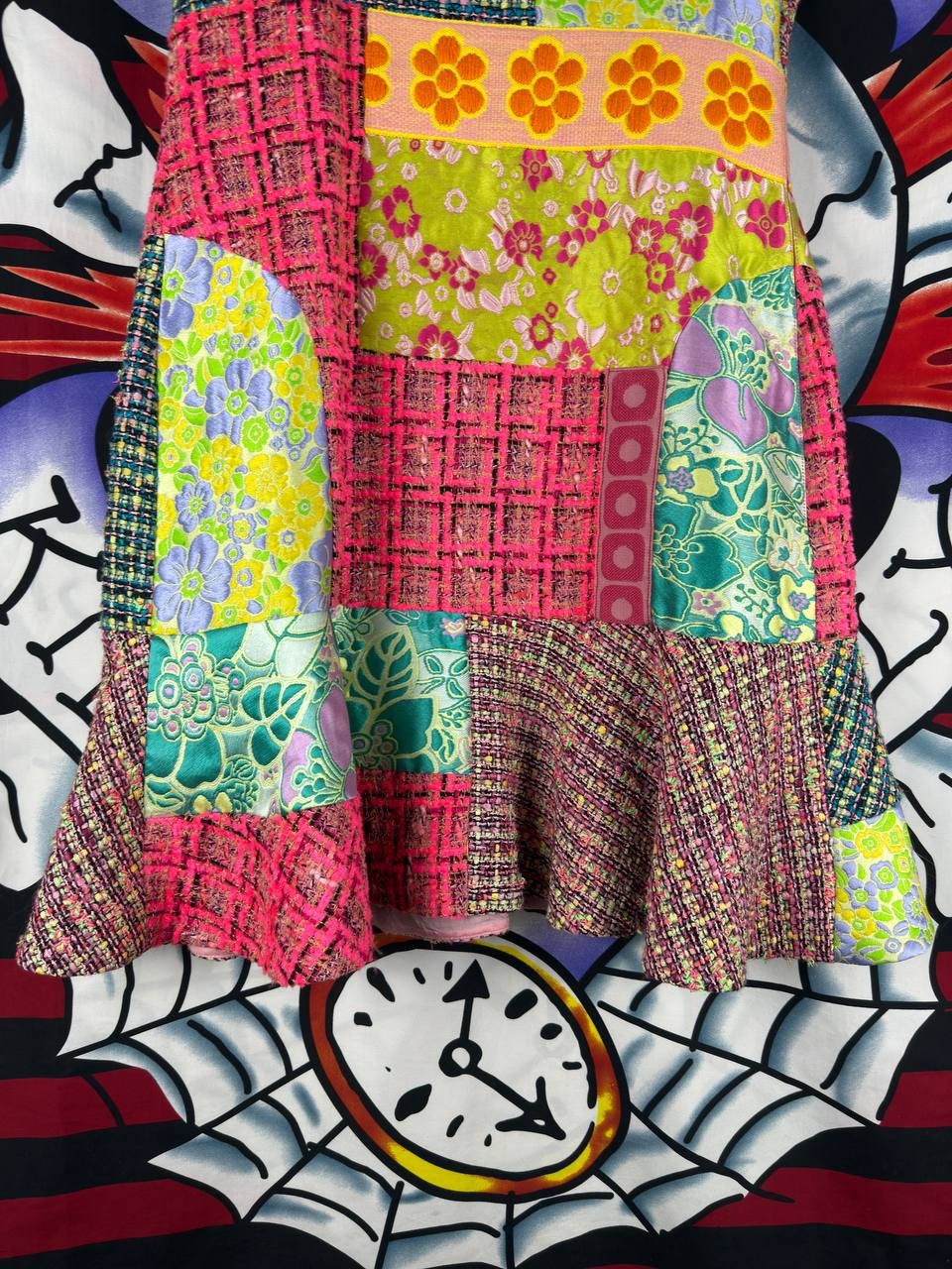Boutique Moschino Moschino boutiqeue Luxury Patchwork Tweed Flare Dress Size12 Size L / US 10 / IT 46 - 2 Thumbnail