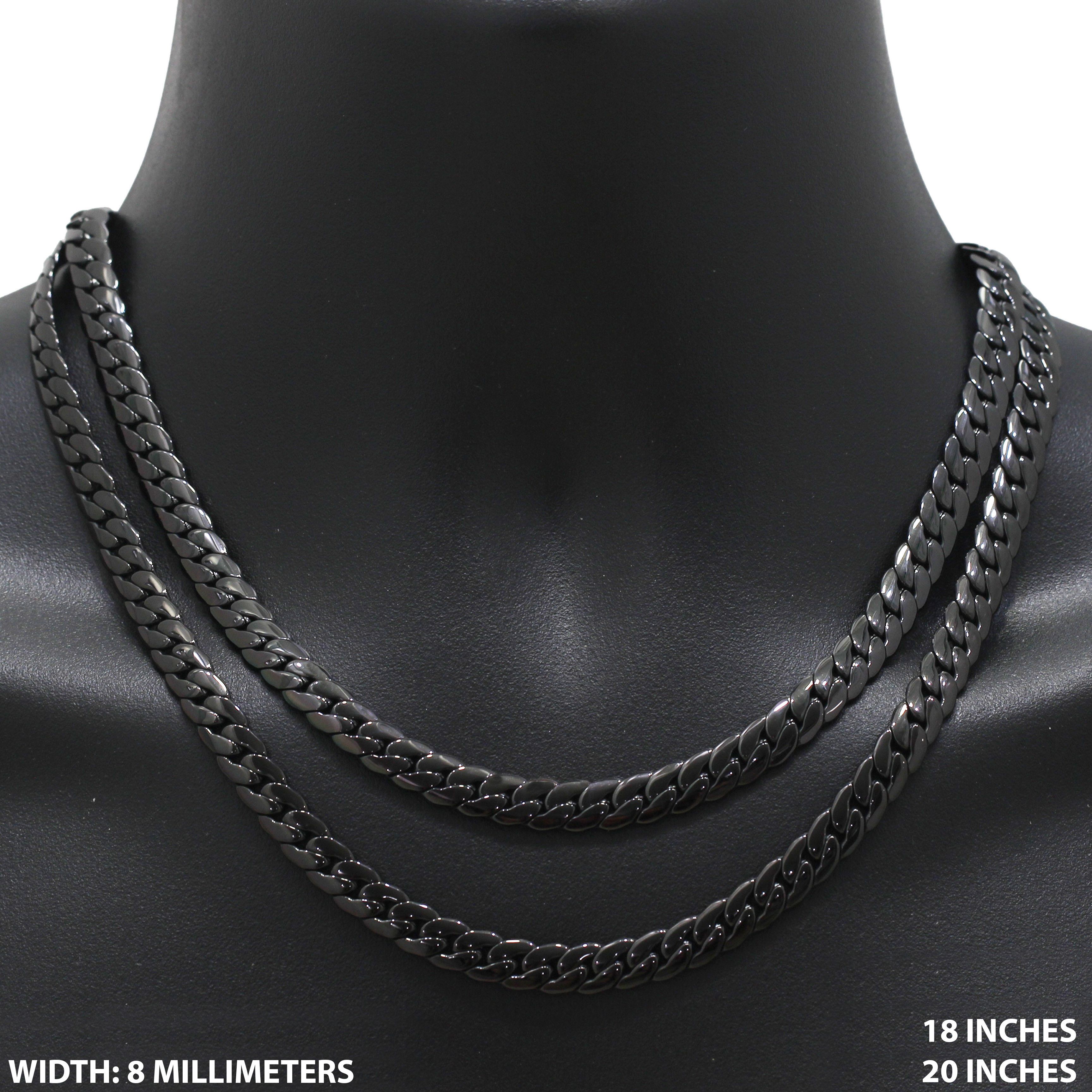 Other 316L SS Black 8mm Miami Cuban Link Chain Necklace 24" Size ONE SIZE - 1 Thumbnail