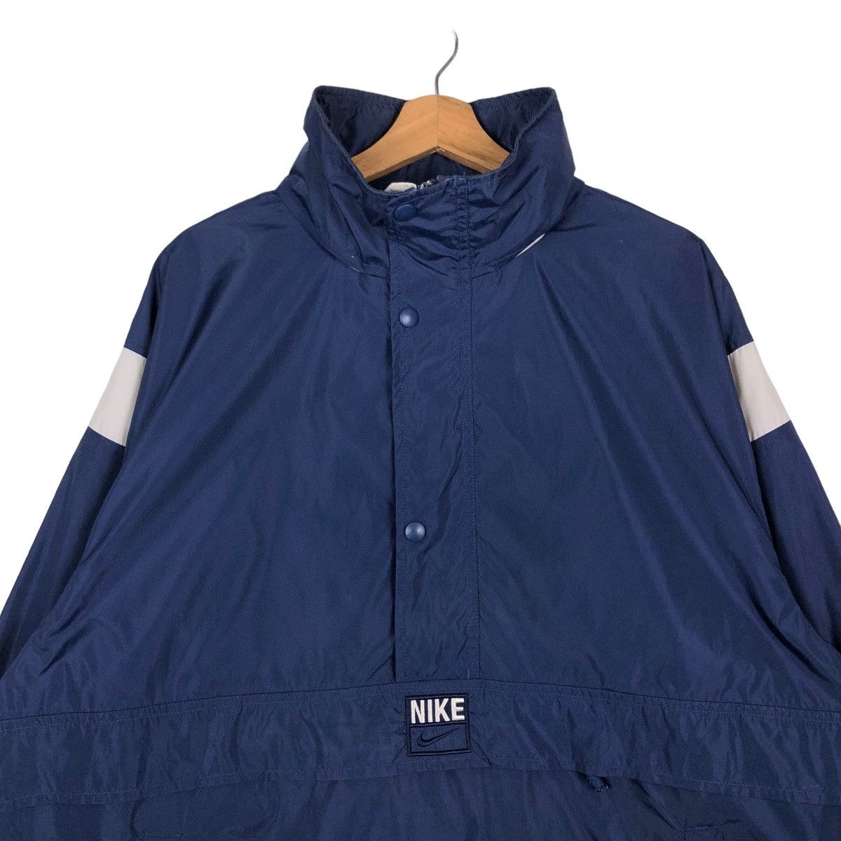Nike 🔥Vintage Nike Winbreaker Anorak Centre Logo Big Swoosh Size US XL / EU 56 / 4 - 3 Thumbnail