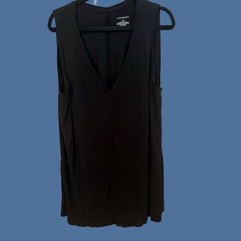 Vintage Lane Bryant Black Sleeveless Tank 22/24 Plus Curvy Flowy Basic Minimal Goth Women Size 4XL / US 24-26 - 1 Thumbnail