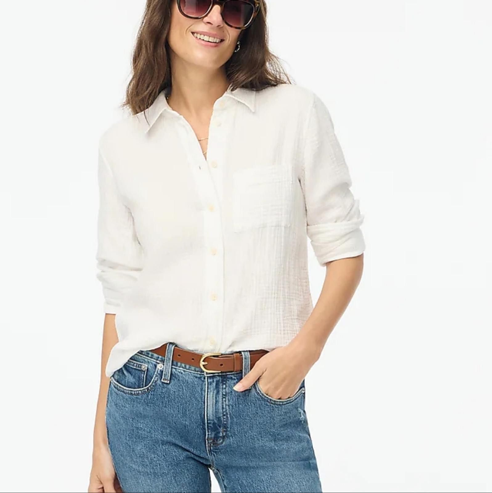 J.Crew J Crew Gauze Button-Up Shirt Size XL / US 12-14 / IT 48-50 - 1 Thumbnail