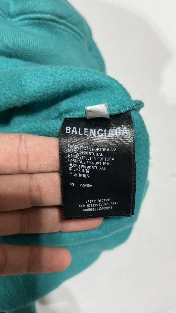 Balenciaga Balenciaga Classic Logo Teal Hoodie Size US XS / EU 42 / 0 - 3 Thumbnail