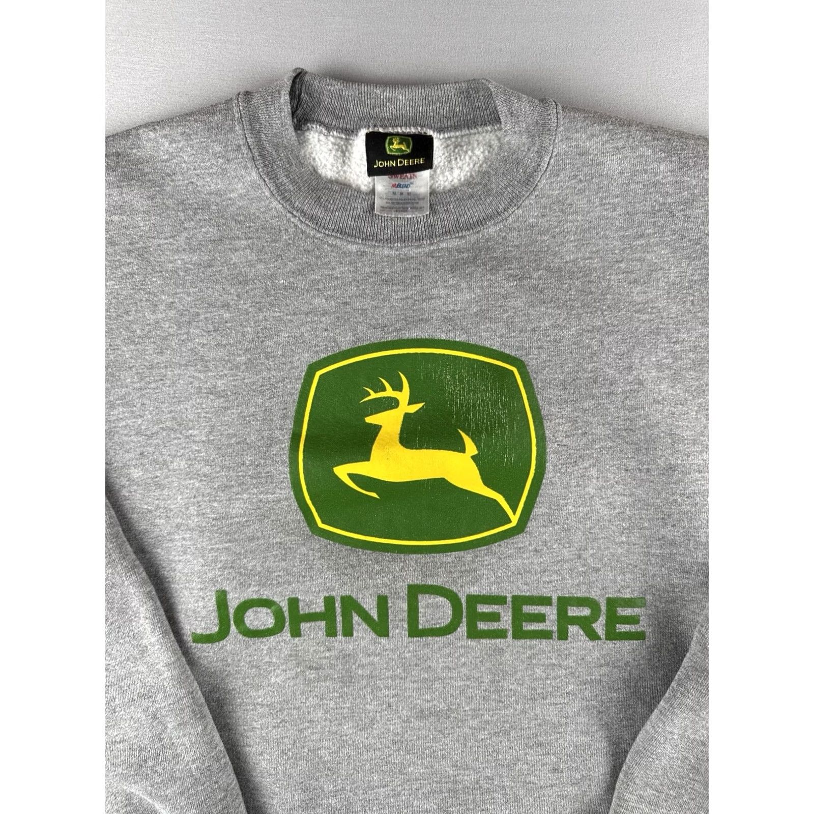 Jerzees VINTAGE John Deere Logo Sweatshirt Heather Gray Y2K Jerzees Size M Mens Size US M / EU 48-50 / 2 - 4 Thumbnail