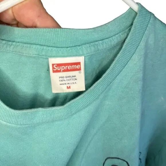 SUPREMEBEING Crop Top Green Graphic Long Sleeve Drop Shoulder T-Shirt Size M / US 6-8 / IT 42-44 - 5 Thumbnail