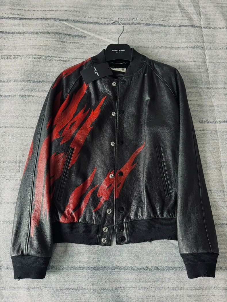 Saint Laurent Paris 17aw flame leather jacket-2506