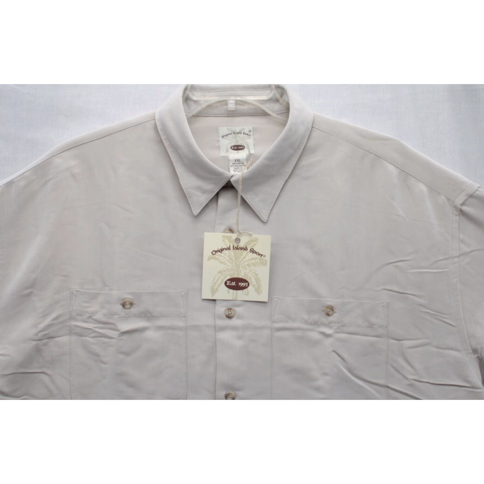 Vintage NWT Original Island Sport Shirt Men's XXL Beige Long Sleeve Button Up Vacation Shirt Size US XXL / EU 58 / 5 - 3 Thumbnail