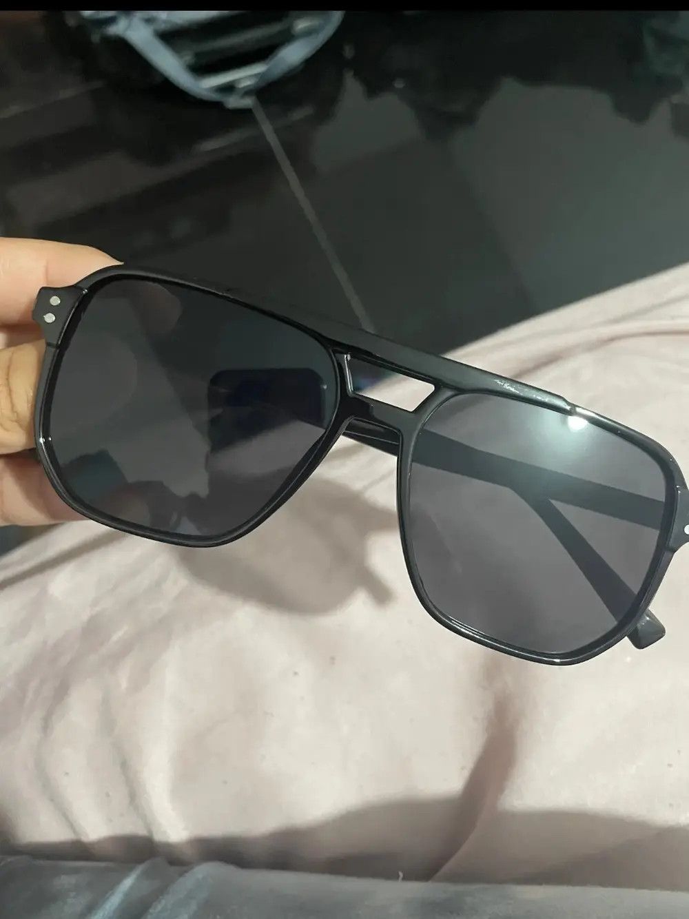 Other Black Gray Square Sunglasses Retro Size ONE SIZE - 1 Thumbnail