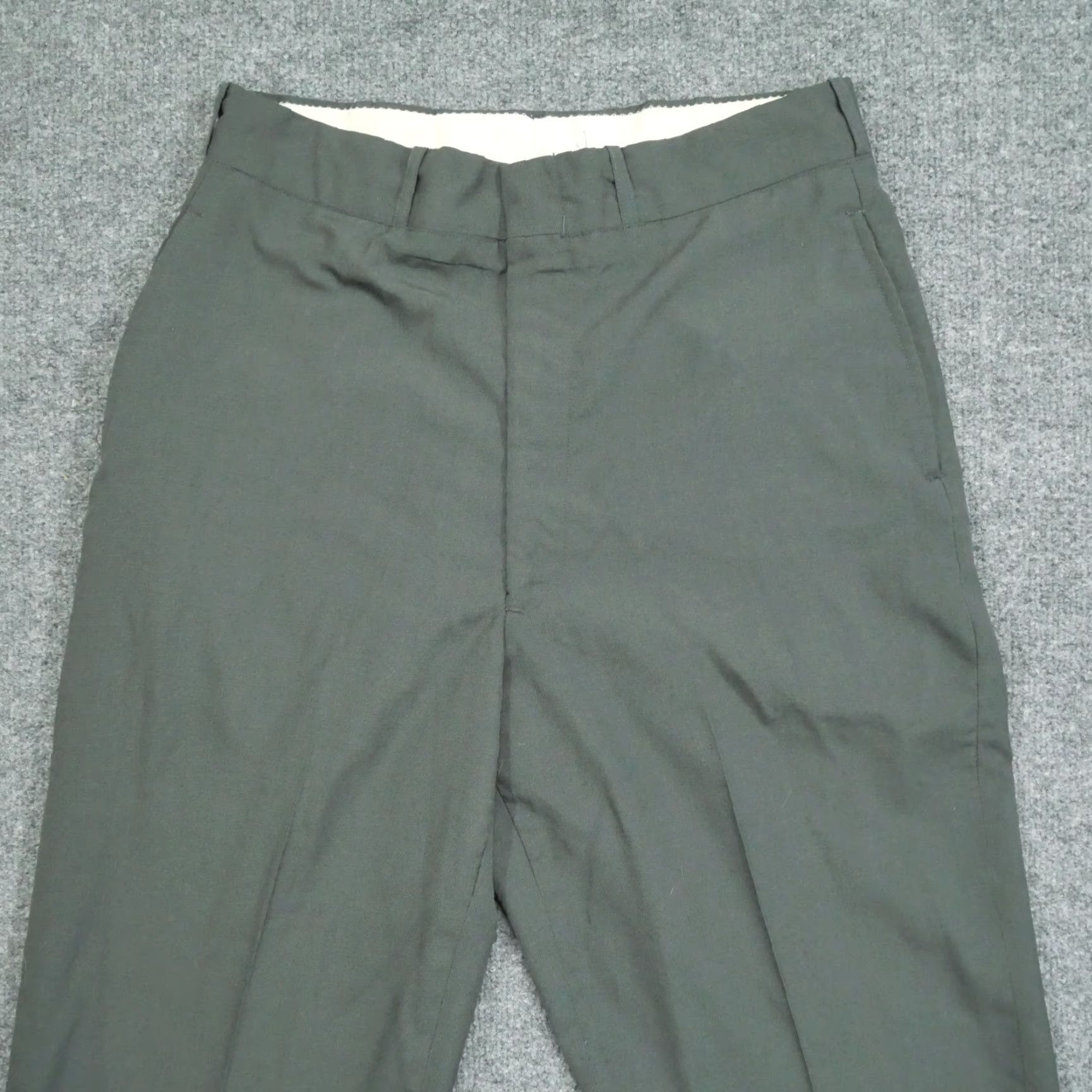 Vintage VINTAGE Ag 344 Pants Mens 31 32x33 Green Wool Blend Slacks 70s Size US 31 - 2 Thumbnail