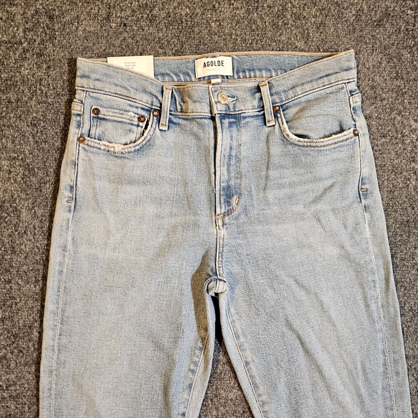 Agolde AGOLDE Jeans Sophie Ankle Mid Rise Lightwash Blue 27 Women's Denim 5-Pocket Regular Fit Black? Size 27" / US 4 / IT 40 - 2 Thumbnail