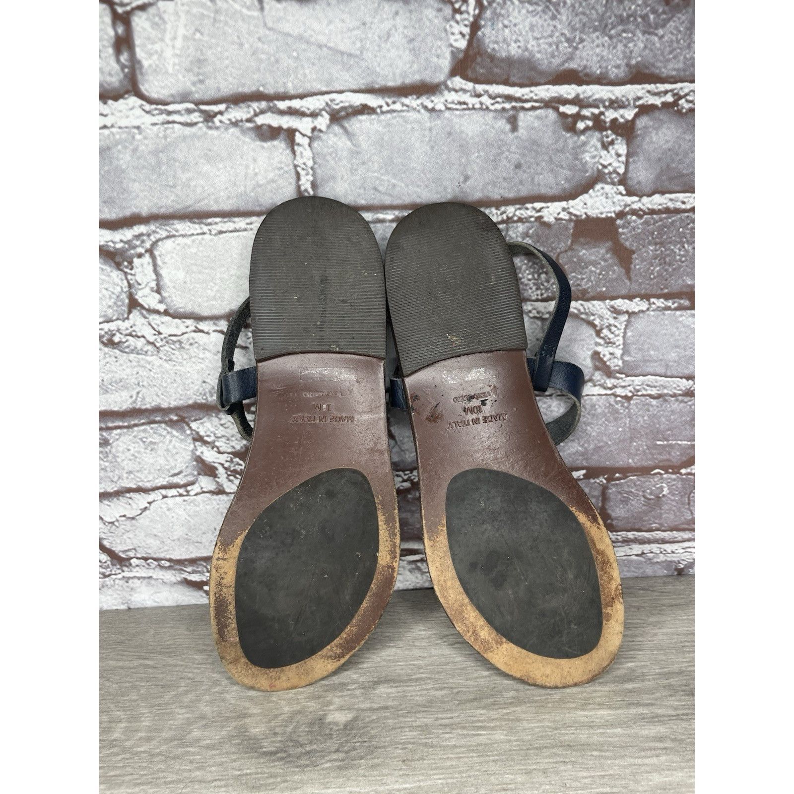 Matiere Studio Matisse Blue Leather Thong Strap Flat Sandals Women Sz 10M U Size US 10 / IT 40 - 22 Thumbnail