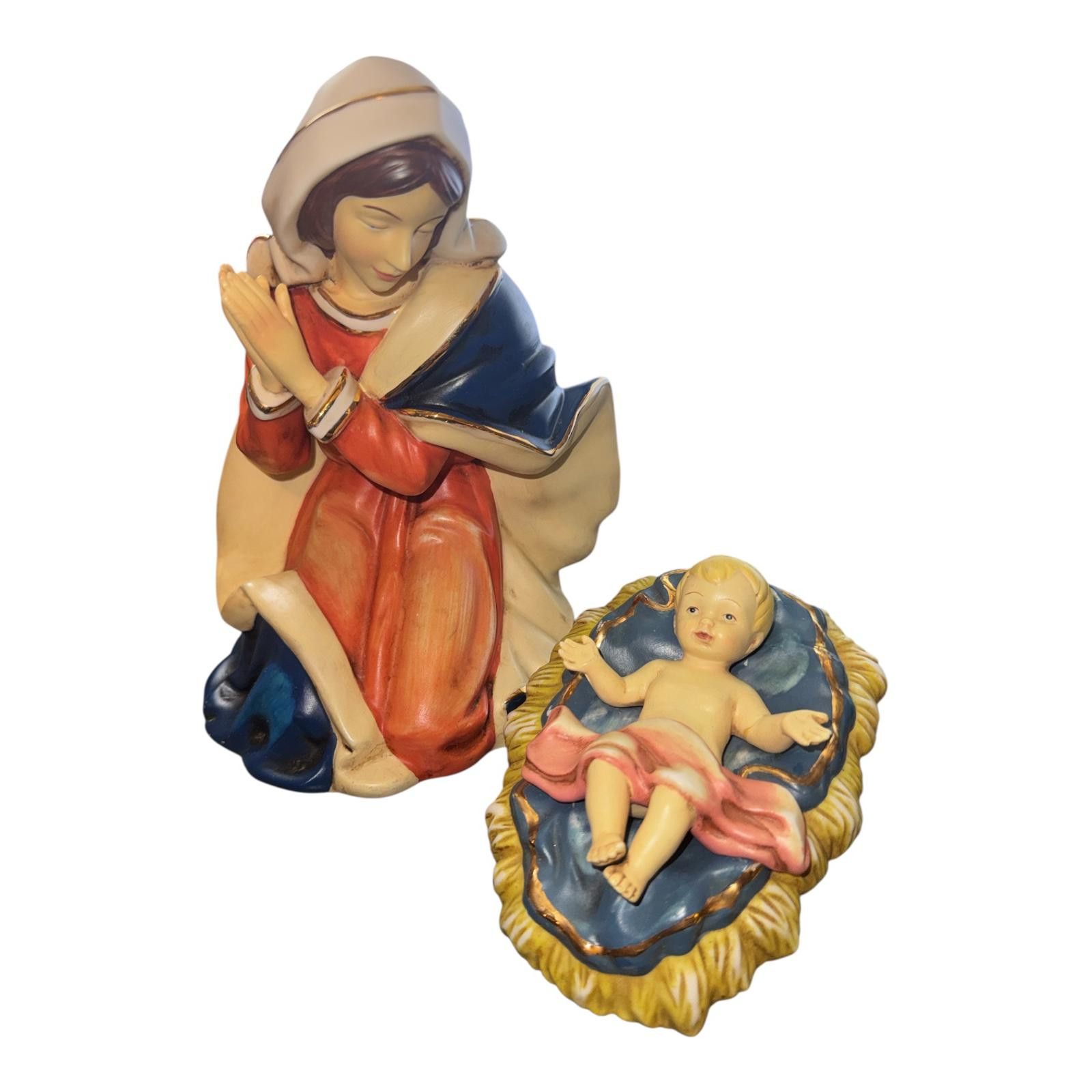 The Unbranded Brand Handmade Nativity Mary and Baby Jesus Figurines Size ONE SIZE - 1 Thumbnail
