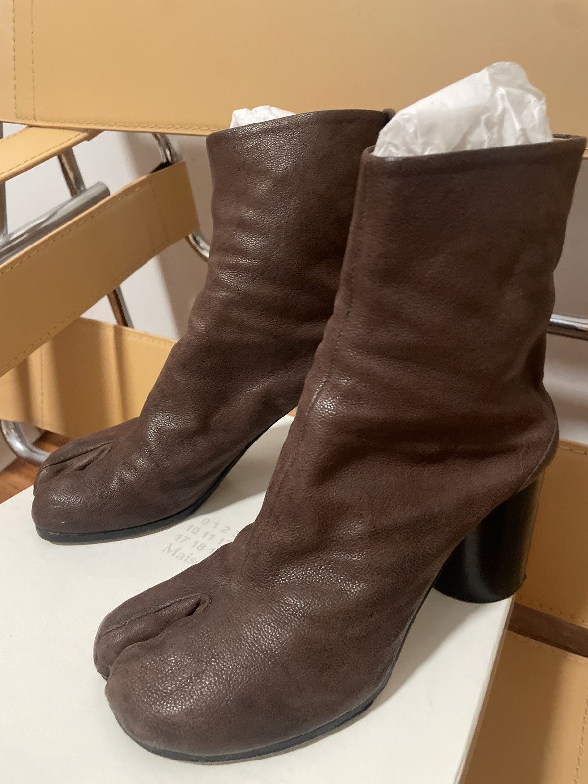 image of Maison Margiela Tabi In Walnut Shoes in Brown, Women's (Size 7)