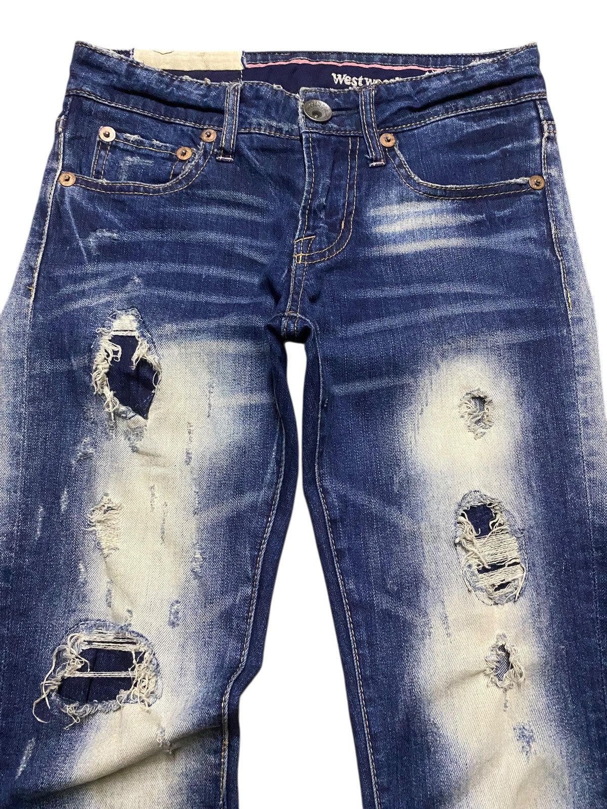 Other Vintage Westwood Thunder Wash Distressed Skinny Jeans Size US 28 / EU 44 - 3 Thumbnail