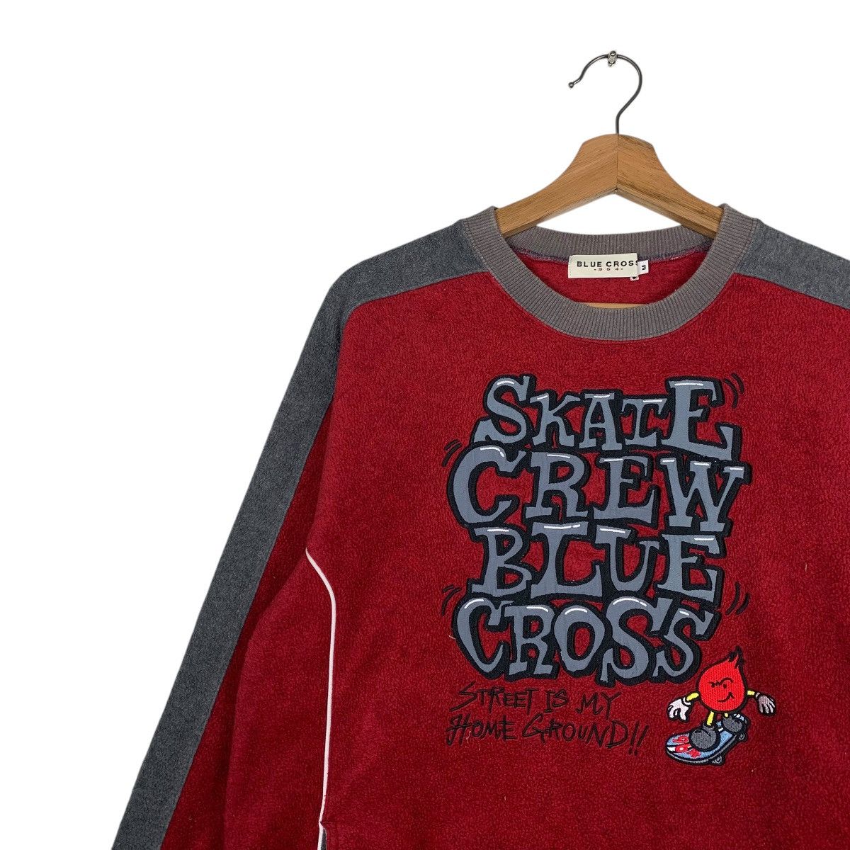 Japanese Brand Skate Crew Blue Cross Sweatshirt Size US M / EU 48-50 / 2 - 6 Thumbnail