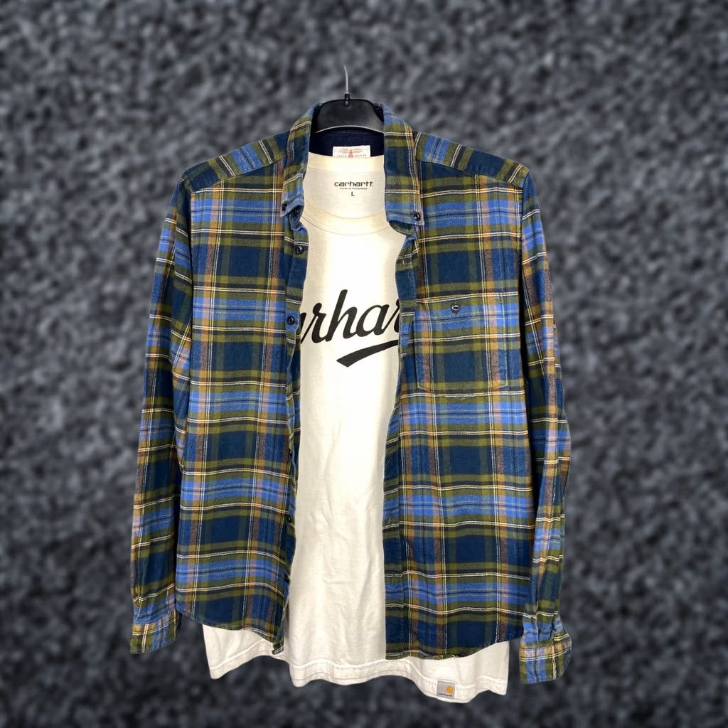 Barbour Barbour Mens Flannel Plaid Shirt M Multicolor Pattern Long Sleeve Button-Up Size US M / EU 48-50 / 2 - 1 Thumbnail