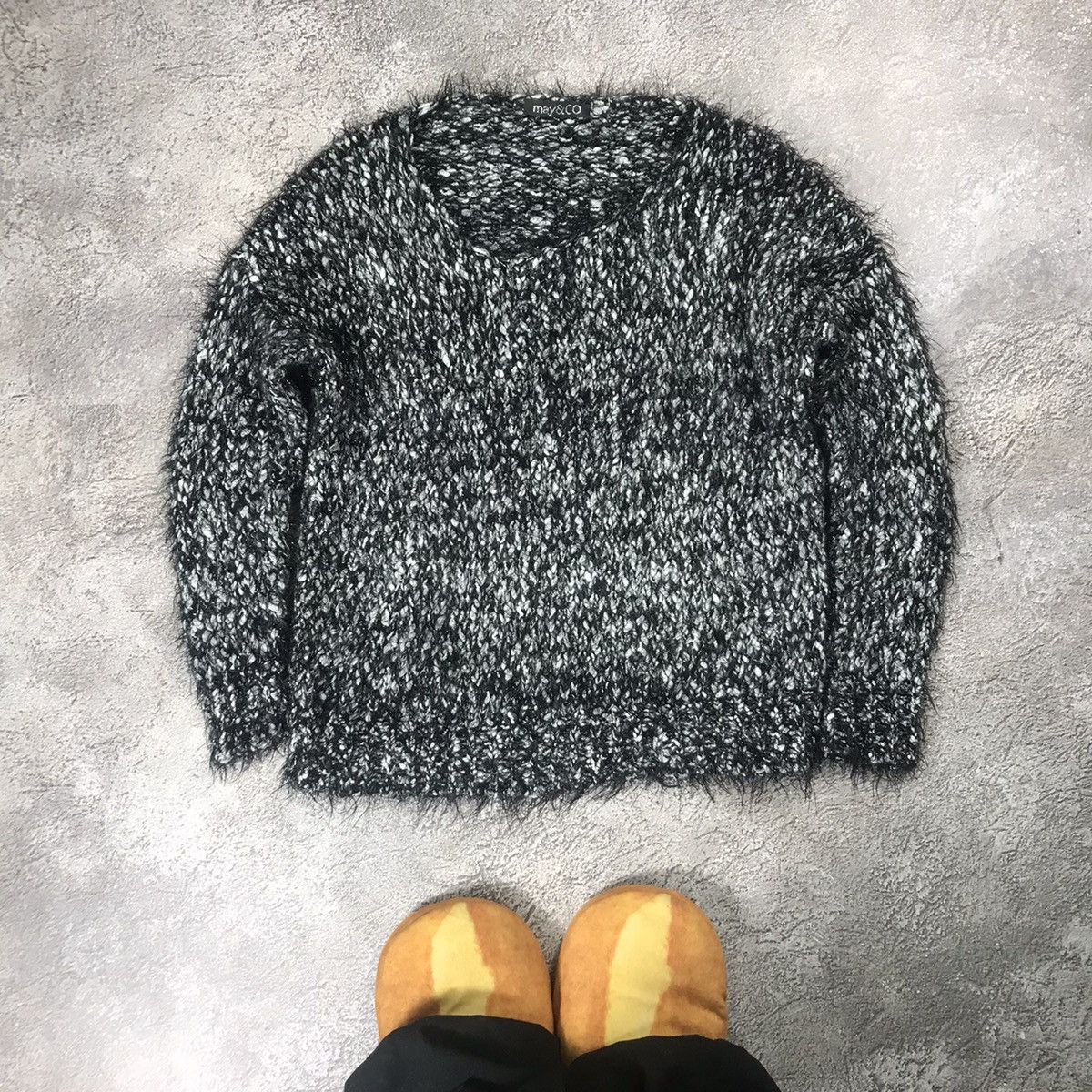 Vintage Vintage Y2K ABSTRACT MOHAIR SWEATER Knitted Flower 90s Size M / US 6-8 / IT 42-44 - 1 Thumbnail