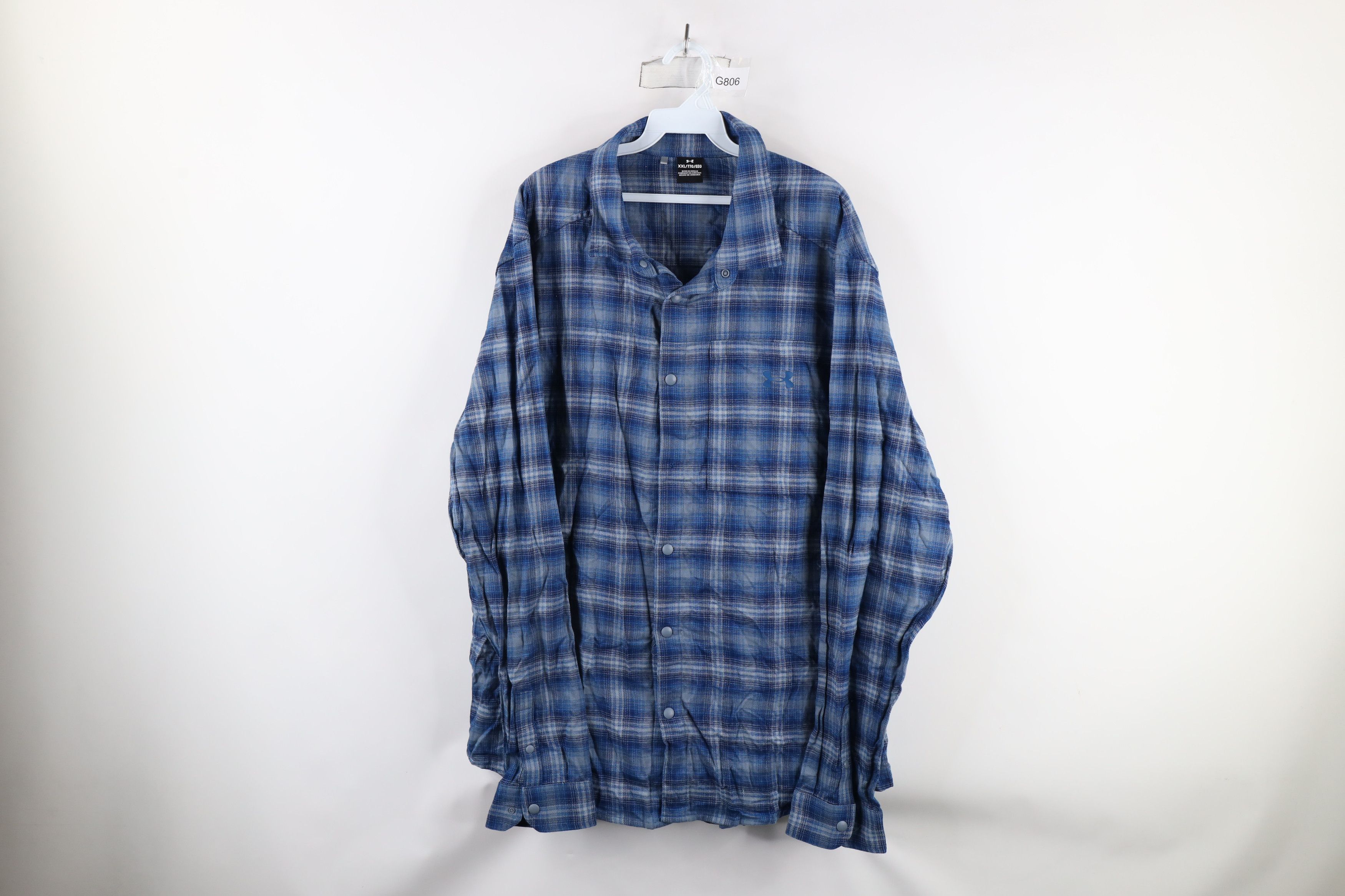 Under Armour × Vintage Under Armour Flannel Snap Button Collared Shirt Plaid Size US XXL / EU 58 / 5 - 1 Thumbnail