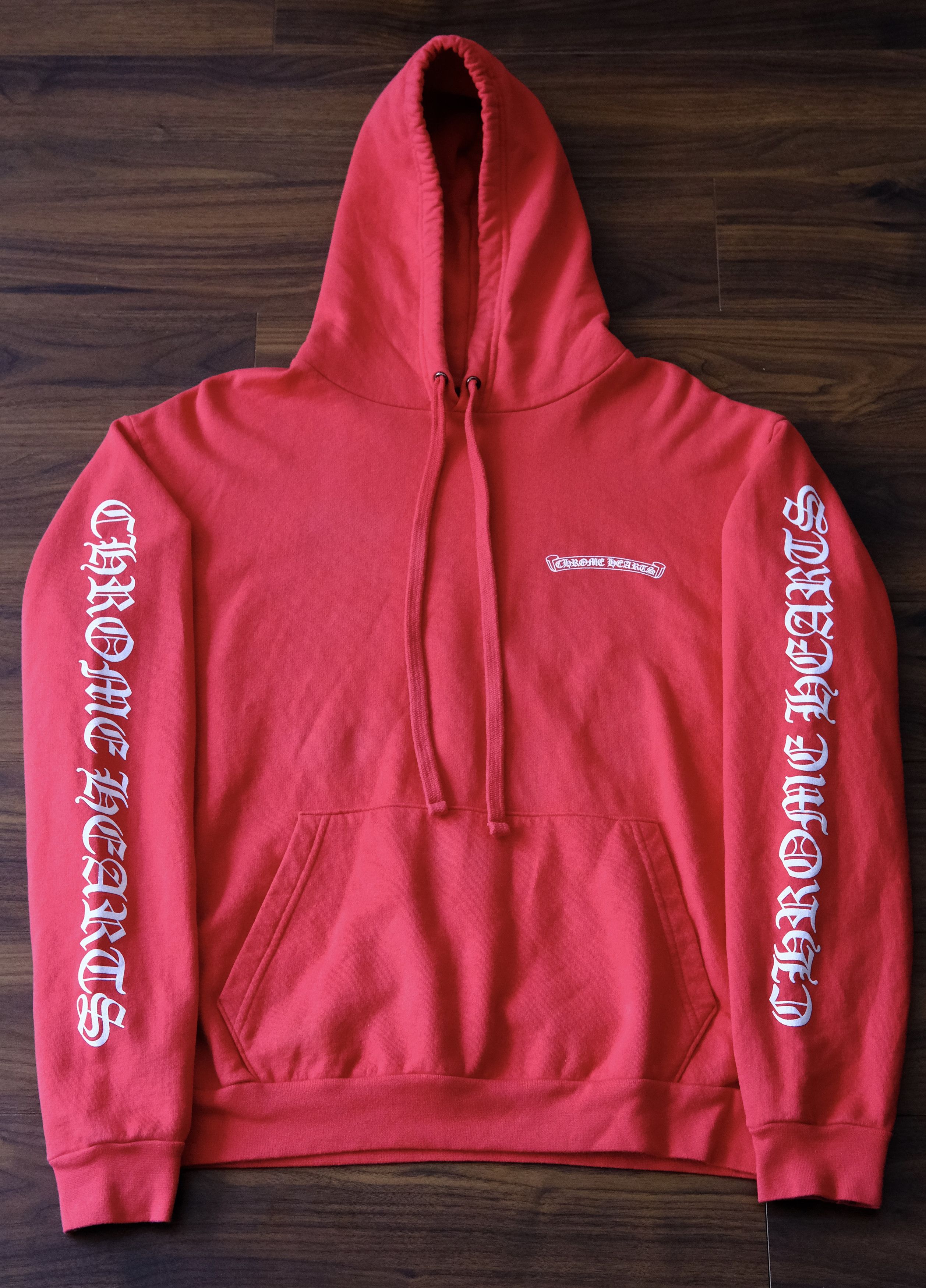 Chrome Hearts Chrome Hearts Scroll Logo Hoodie Red Size US M / EU 48-50 / 2 - 1 Thumbnail