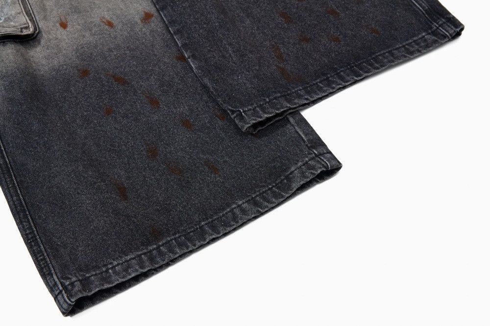 Vintage Men's street ink-splashed tie-dyed distressed work jeans Size US 32 / EU 48 - 6 Thumbnail