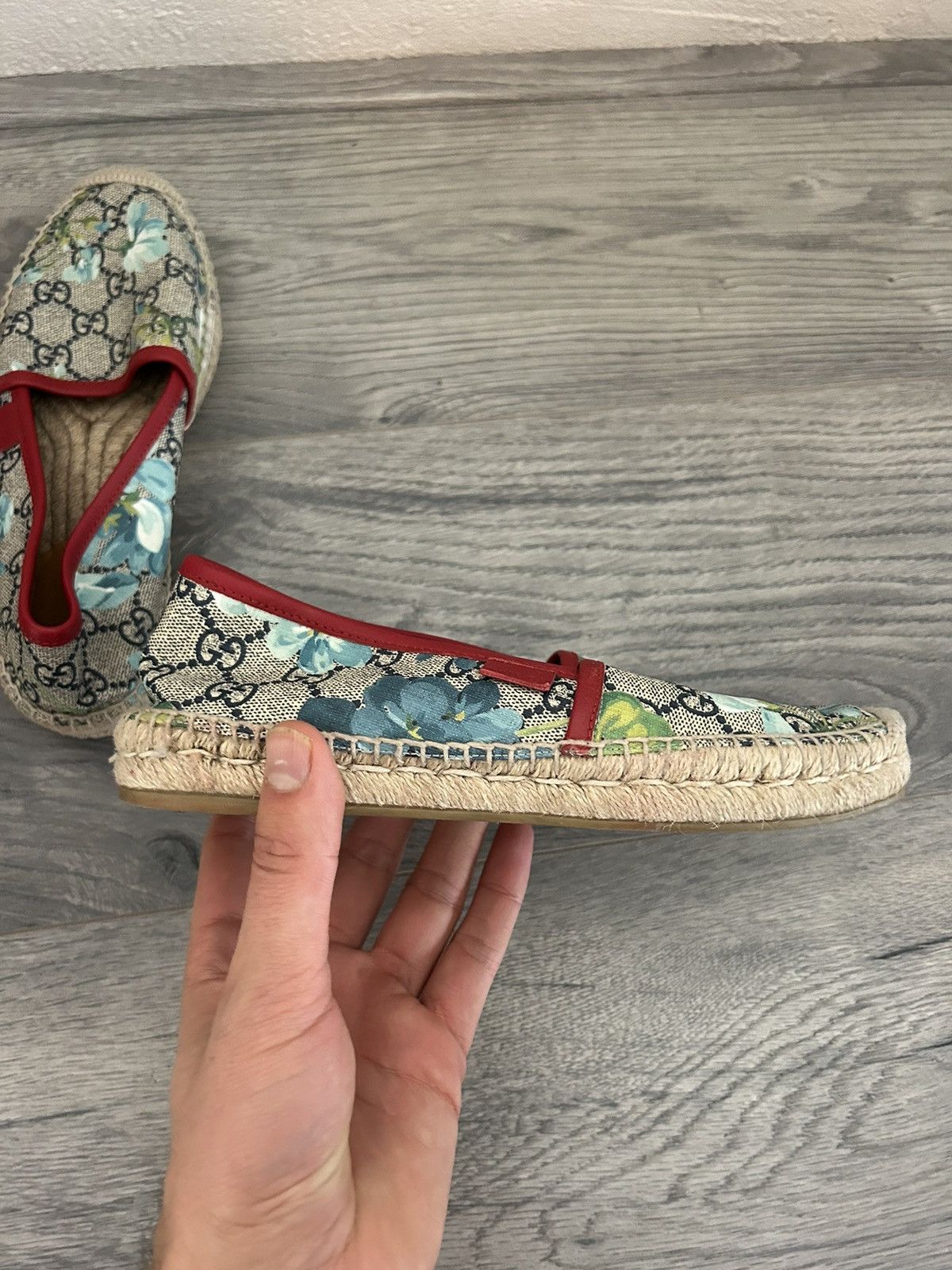 Gucci Gucci Floral Monogram Print Espadrilles Size US 5.5 / IT 35.5 - 4 Thumbnail
