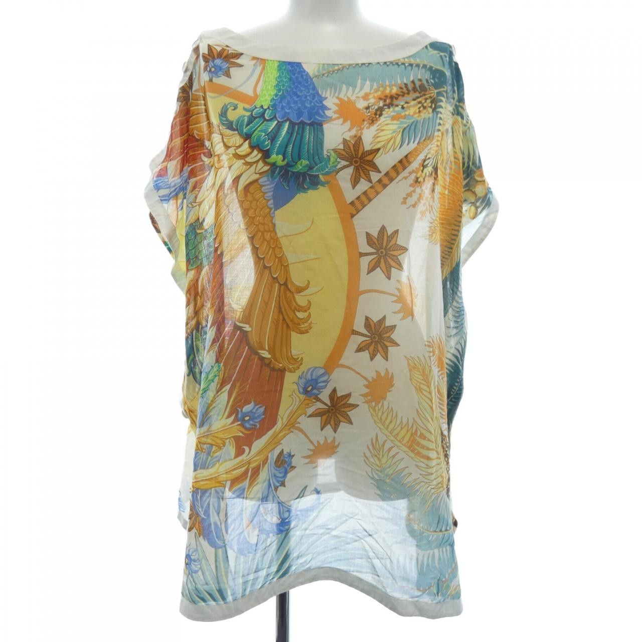 Hermes Hermes 46-7803 Beach Silk Tunic Textile Tops DUTY FREE for USA