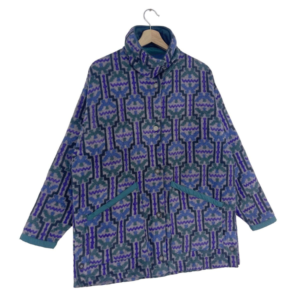 Patagonia × Vintage 90’s Patagonia Barn Tehuelche Chalcoal Fleece Jacket Size US L / EU 52-54 / 3 - 7 Thumbnail