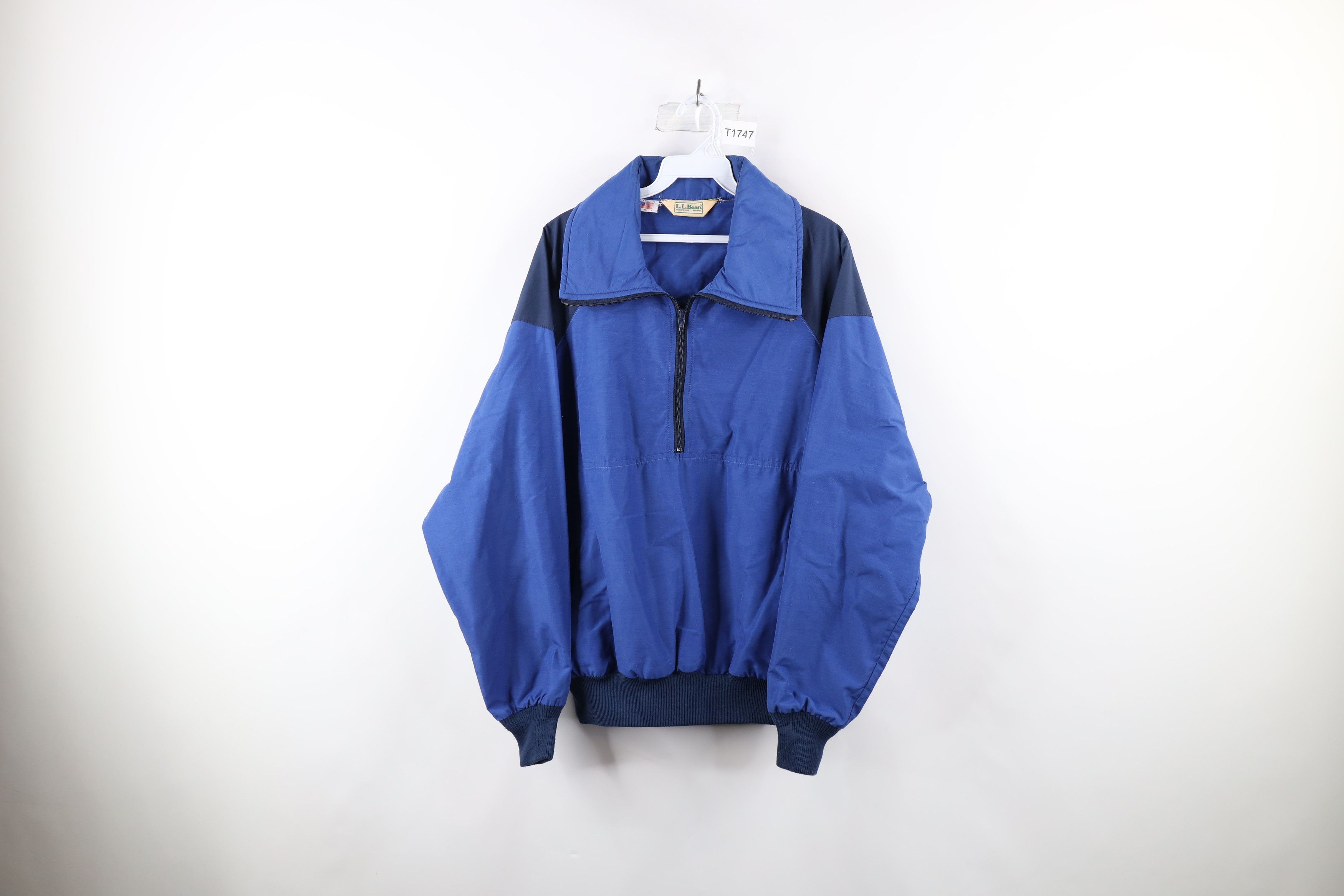L.L. Bean Vintage 90s LL Bean Zip Pullover Windbreaker Jacket Blue USA Size US XL / EU 56 / 4 - 1 Thumbnail