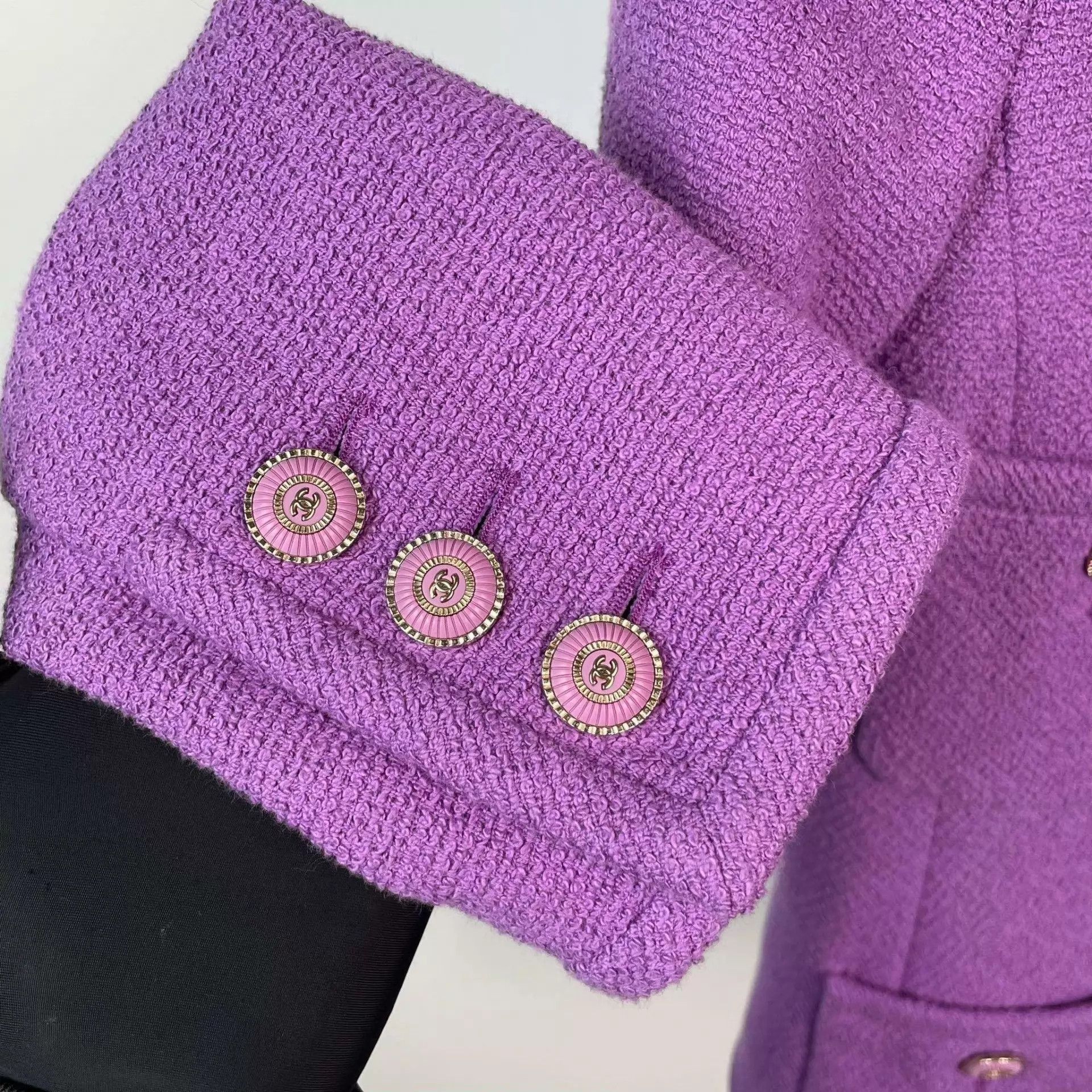 Chanel Chanel tweed women's jacket Purple 36 95 New Size XS / US 0-2 / IT 36-38 - 8 Thumbnail