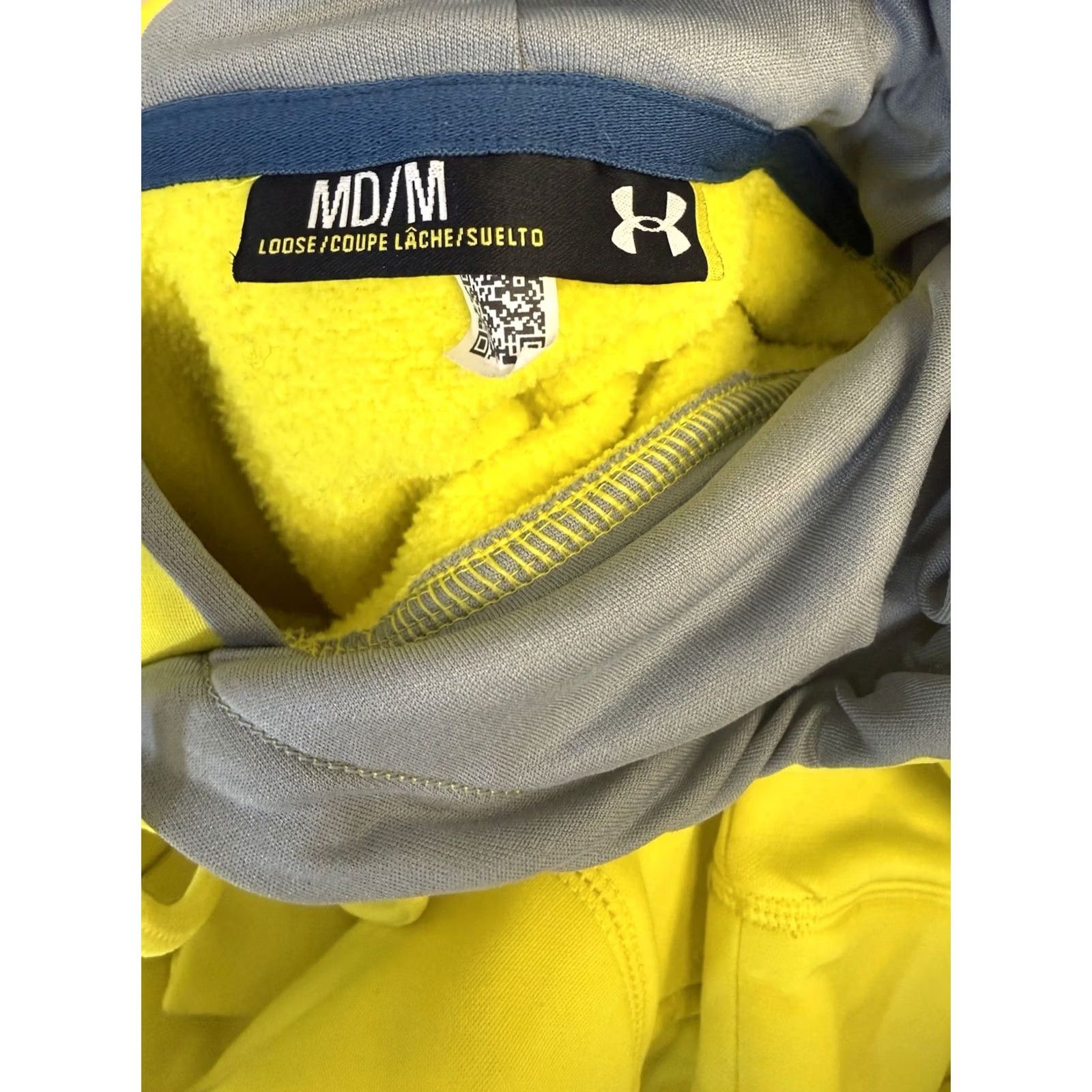 Under Armour Under Armour Hoodie Mens M Yellow Pullover Kangaroo Pocket Performance Athletic Size US M / EU 48-50 / 2 - 7 Thumbnail