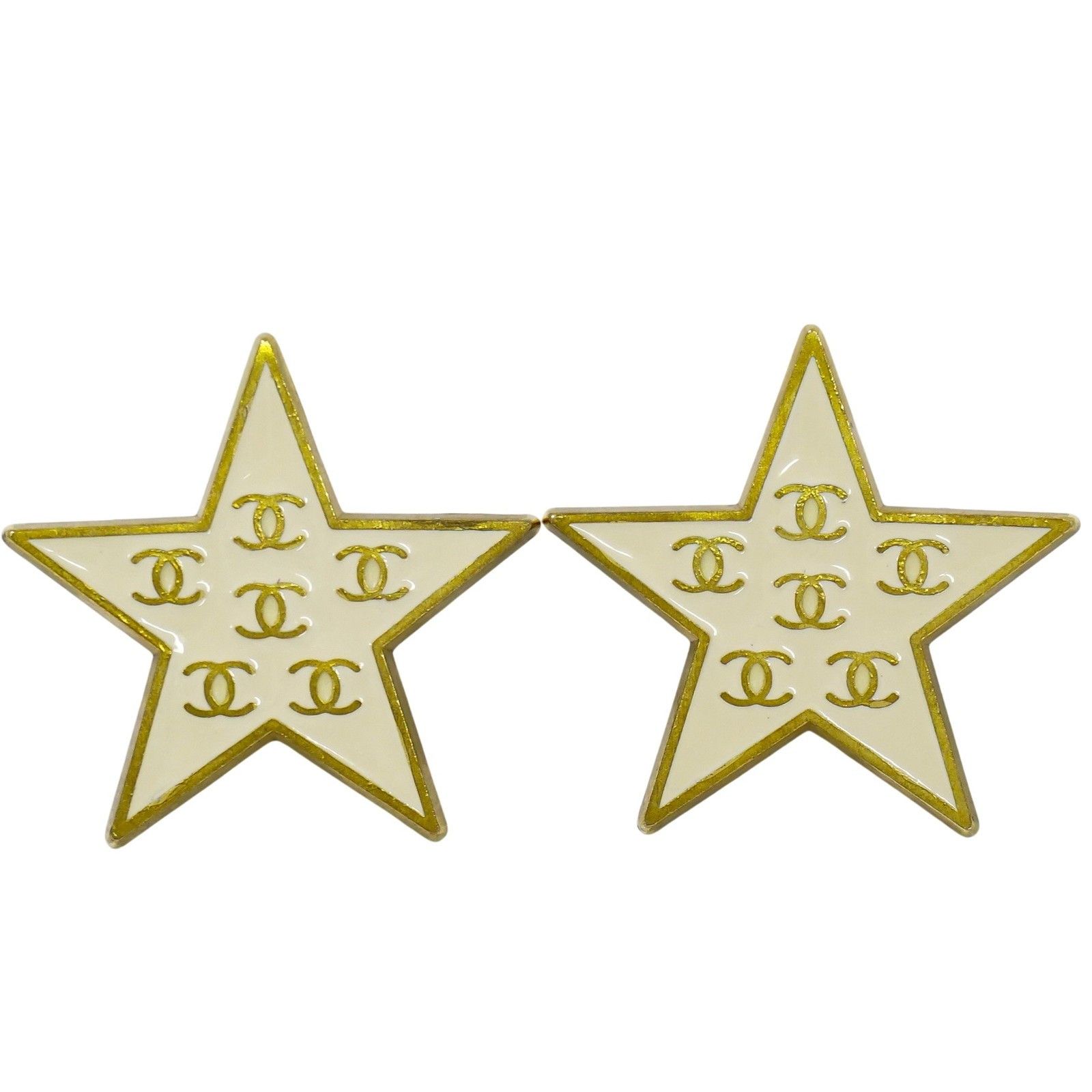 Chanel Chanel CC Star Dangle Earrings Metal with Enamel Size ONE SIZE - 1 Thumbnail