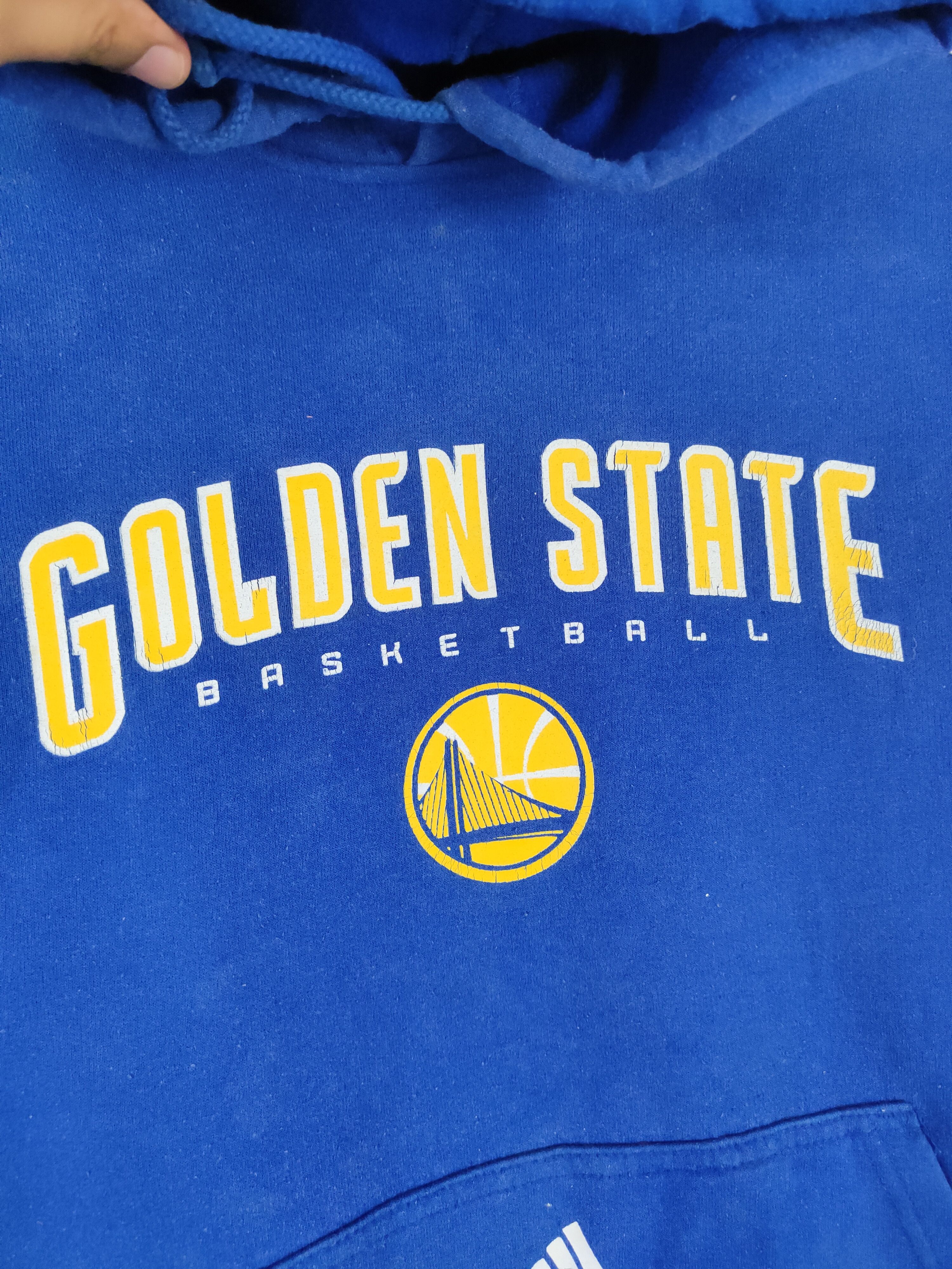 Adidas × NBA Adidas Blue Golden State Hoodie Sweatshirts #W1132 Size US L / EU 52-54 / 3 - 3 Thumbnail