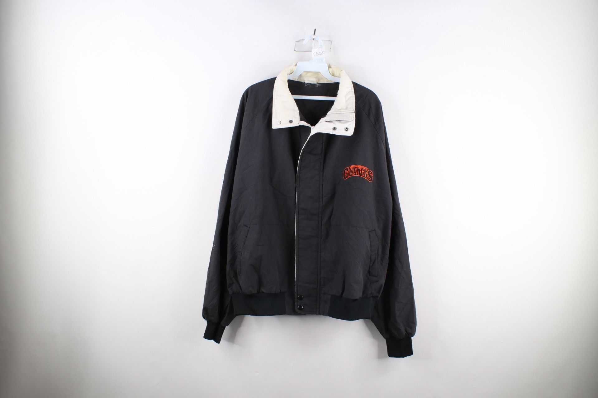 Image of VTG 80's Swingster Out San Francisco Giants Bomber Jacket in Black, Men's (Size 2XL)