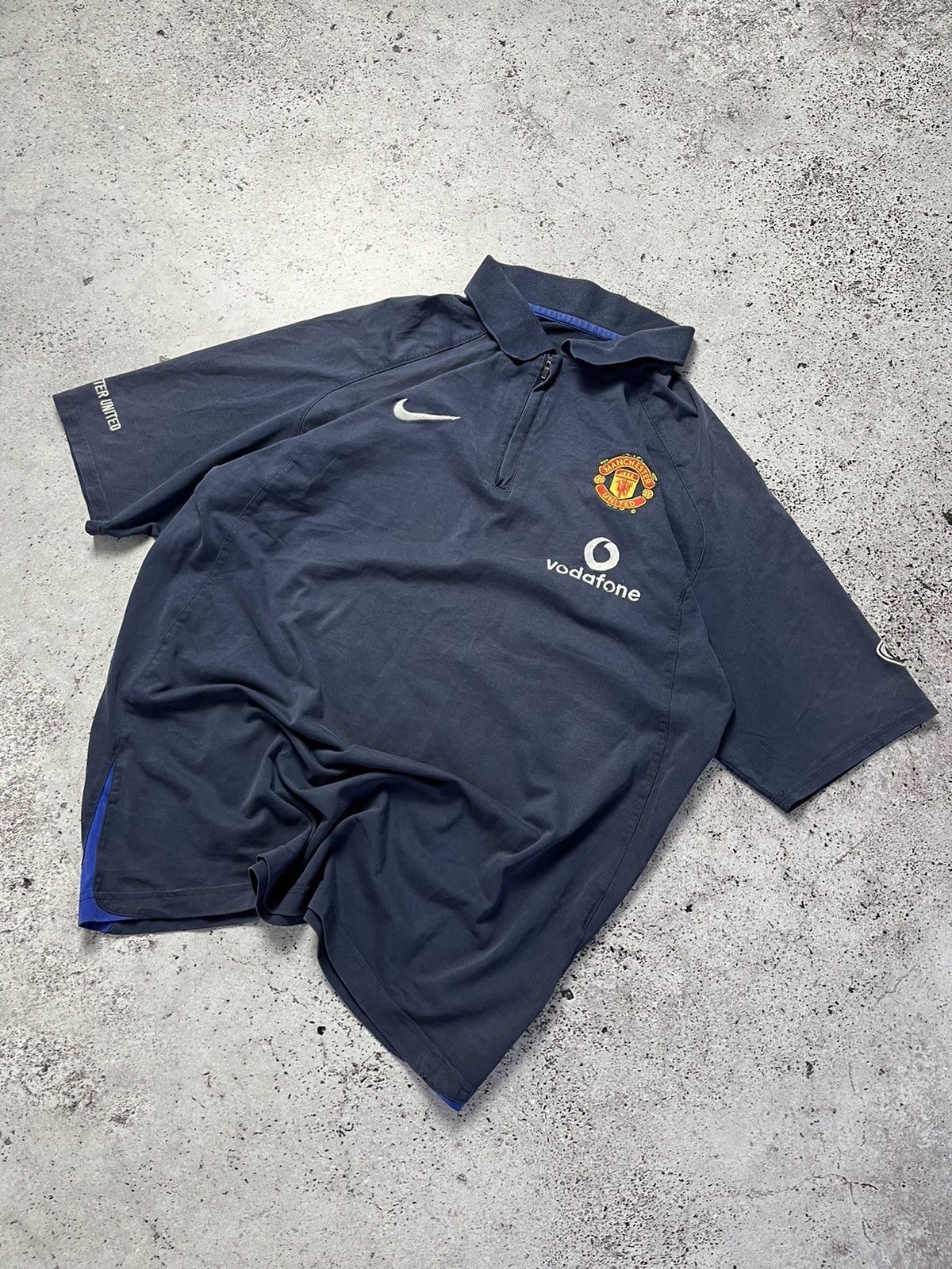 Nike × Vintage 👹Vintage Nike Manchester United T-Shirt Vodafone 1/4 zip 04 Size US M / EU 48-50 / 2 - 1 Thumbnail