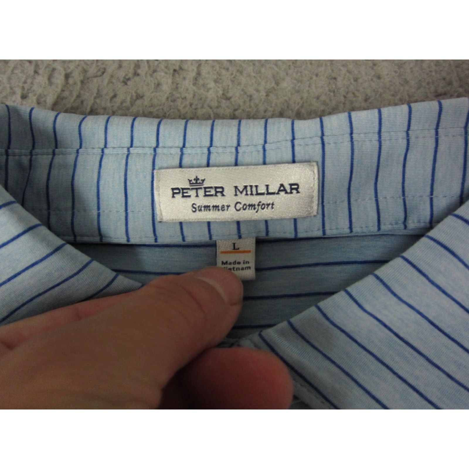 Peter Millar Peter Millar Polo Shirt Adult Large Blue Mens Golf Summer Comfort Stretch Shirt Size US L / EU 52-54 / 3 - 3 Thumbnail