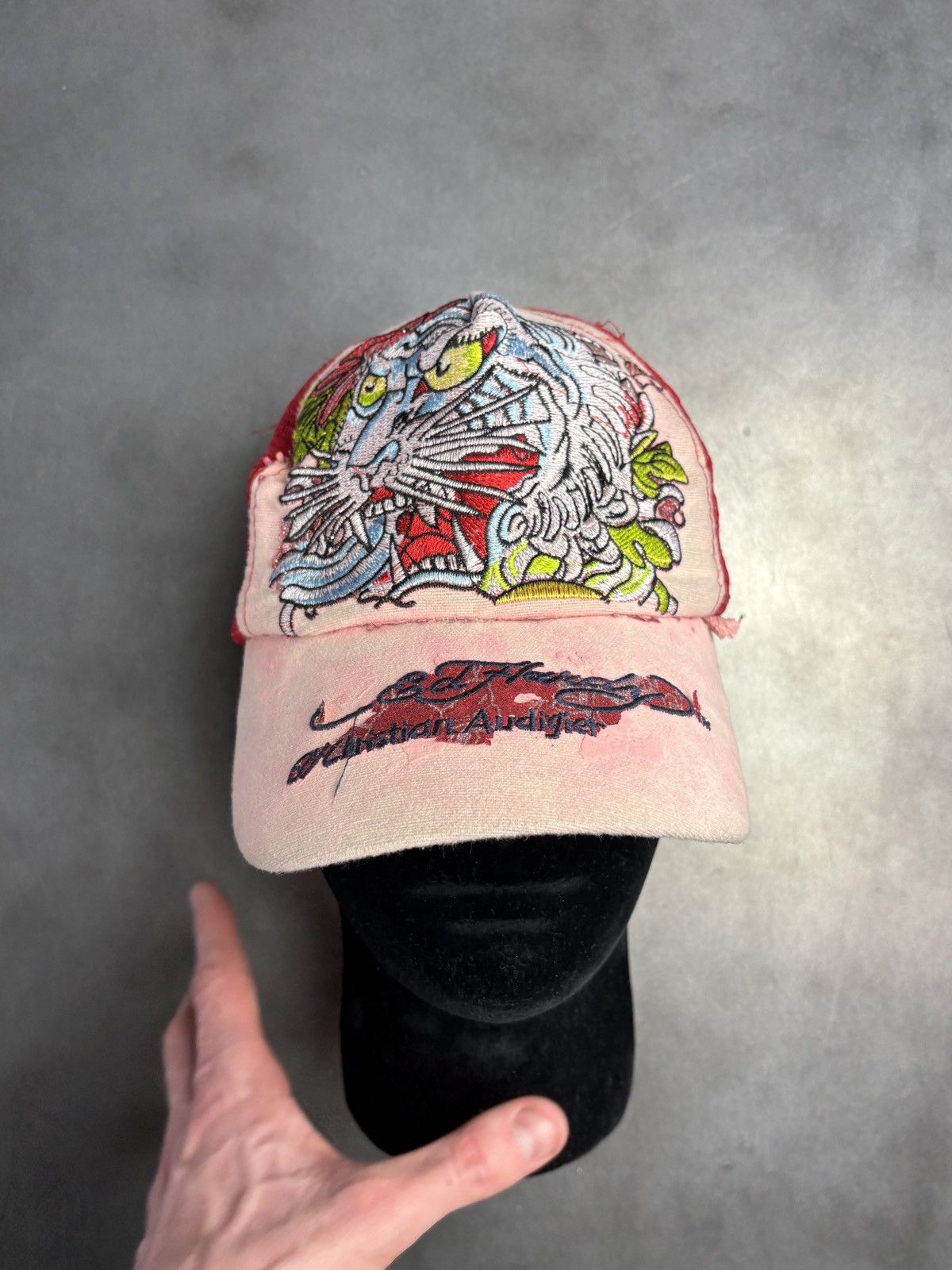 Christian Audigier × Ed Hardy × Vintage 2000s Ed Hardy Trucker Hat Vintage Christian Audigier Snapba Size ONE SIZE - 3 Thumbnail