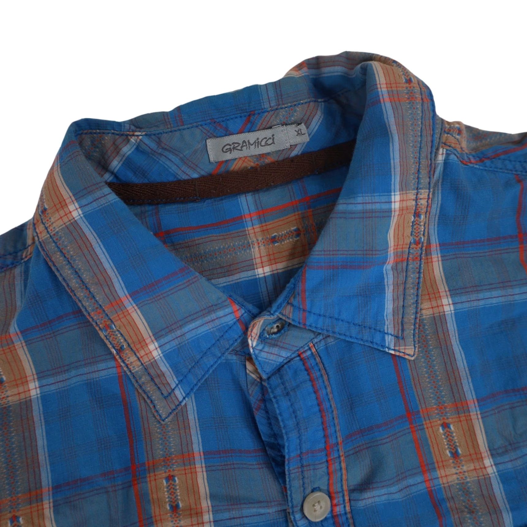 Gramicci VINTAGE Gramicci Mens XL Textured Design Adventure Shirt Blue Shirt Mens XL Blue Adventure Gramicci Size US XL / EU 56 / 4 - 6 Thumbnail