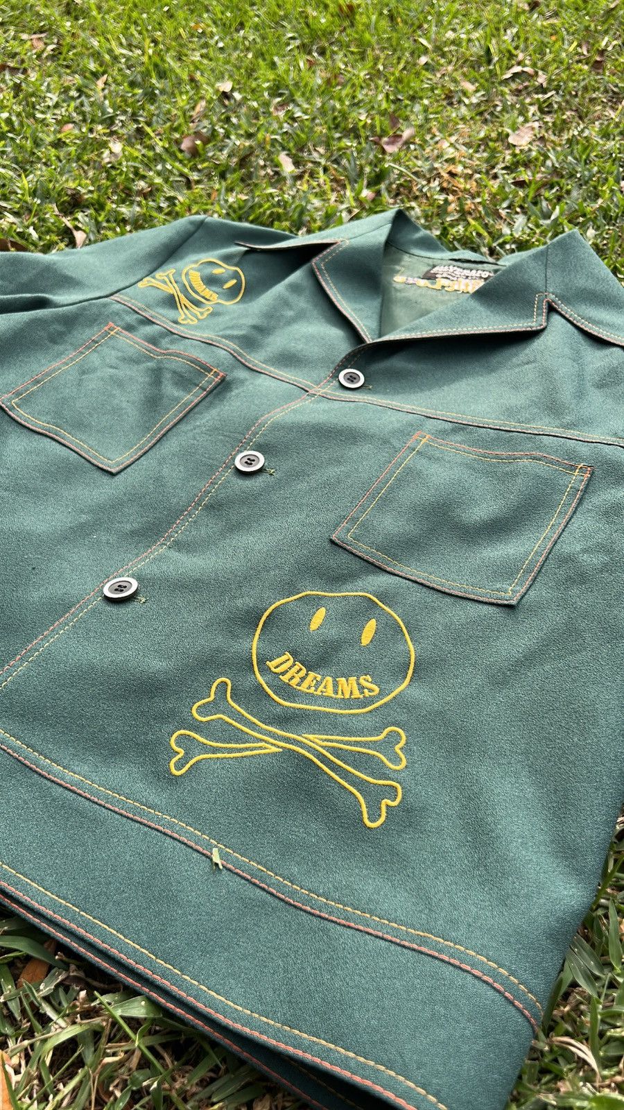 image of Vintage “Dreams Blossom” Silverado Light Jacket Large in Green, Men's
