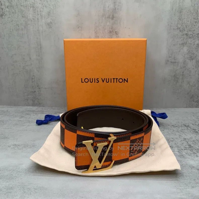 Louis Vuitton Louis Vuitton Orange checkerboard belt Size ONE SIZE - 1 Thumbnail