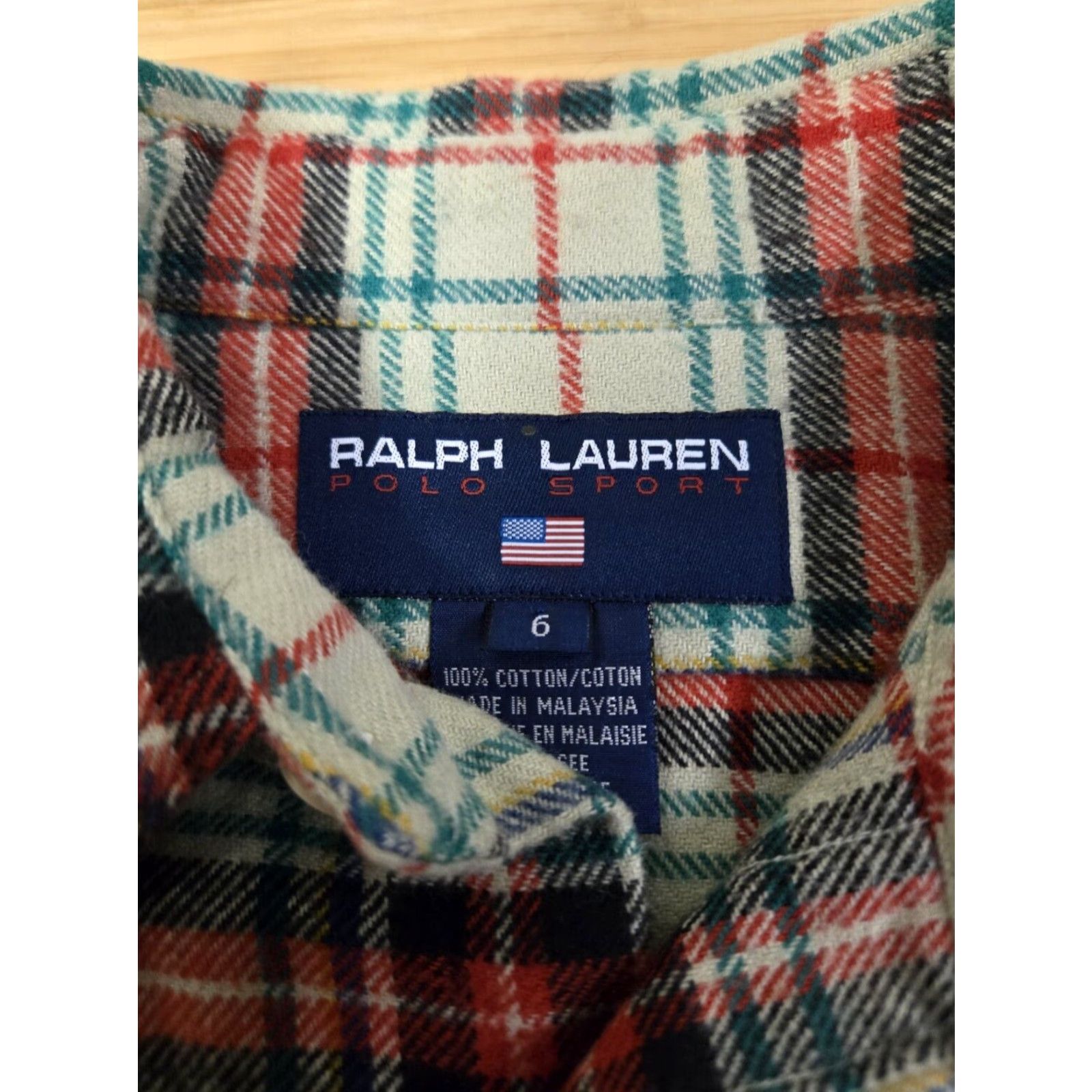 Polo Ralph Lauren VINTAGE Ralph Lauren Polo SPORT Green Tartan Plaid Shirt Blouse Long Sleeve Size 6 Womens Size M / US 6-8 / IT 42-44 - 5 Thumbnail