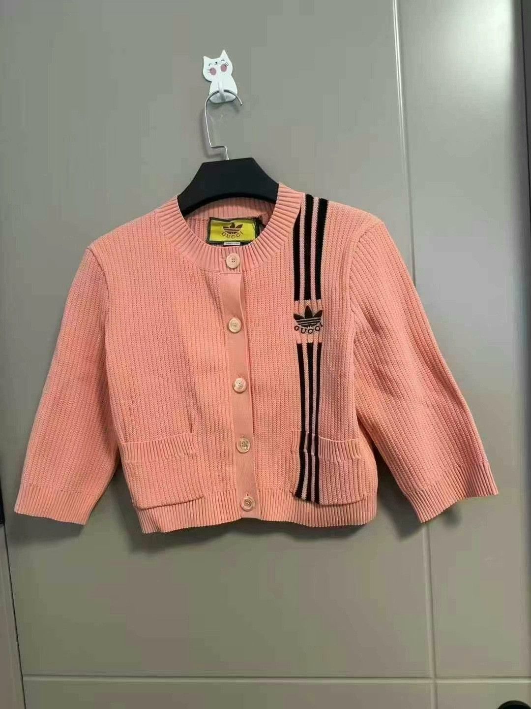 Gucci gucci x adidas pink knitted cardigan Size M / US 6-8 / IT 42-44 - 1 Thumbnail