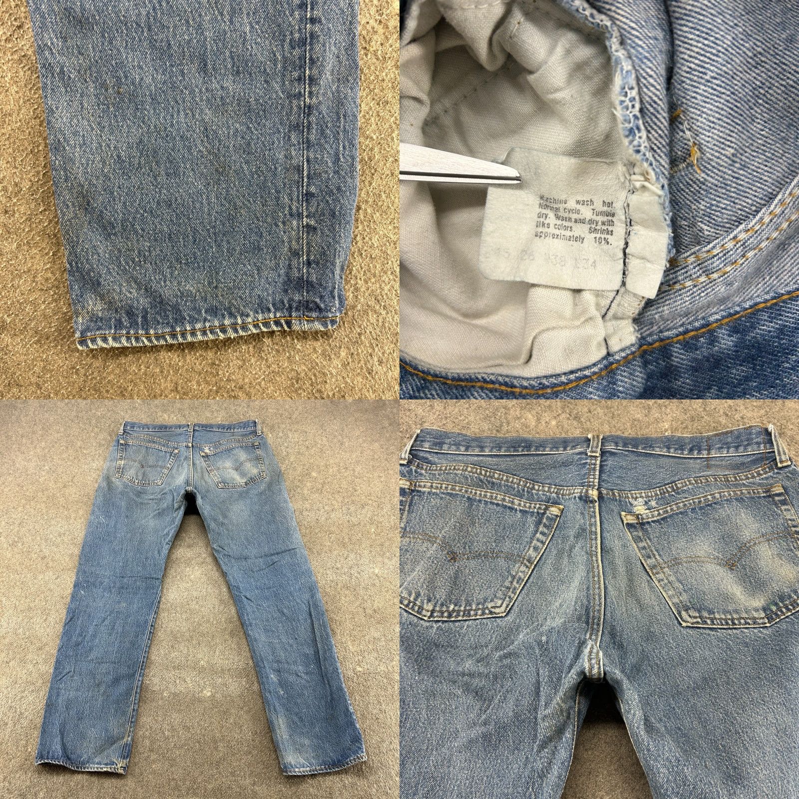 Levi's VINTAGE Levi's 501 Jeans Mens 38 Regular Straight Blue 90s Distressed 32 Inseam USA 80s Size US 38 / EU 54 - 8 Thumbnail