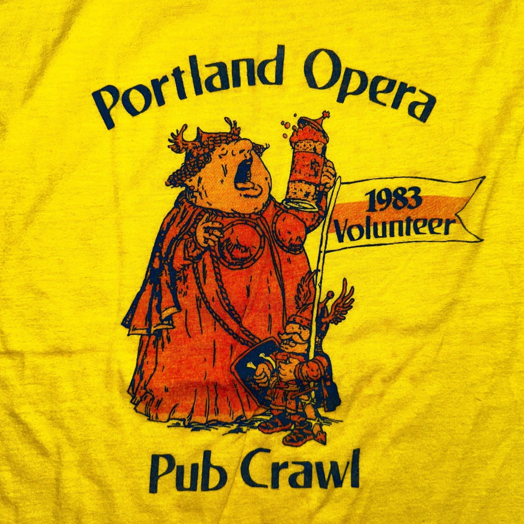 Vintage VINTAGE 1983 Portland Opera Pub Crawl T-Shirt Screen Stars XL Yellow Short Sleeve Men 80s Concert Merch Size US XL / EU 56 / 4 - 2 Thumbnail