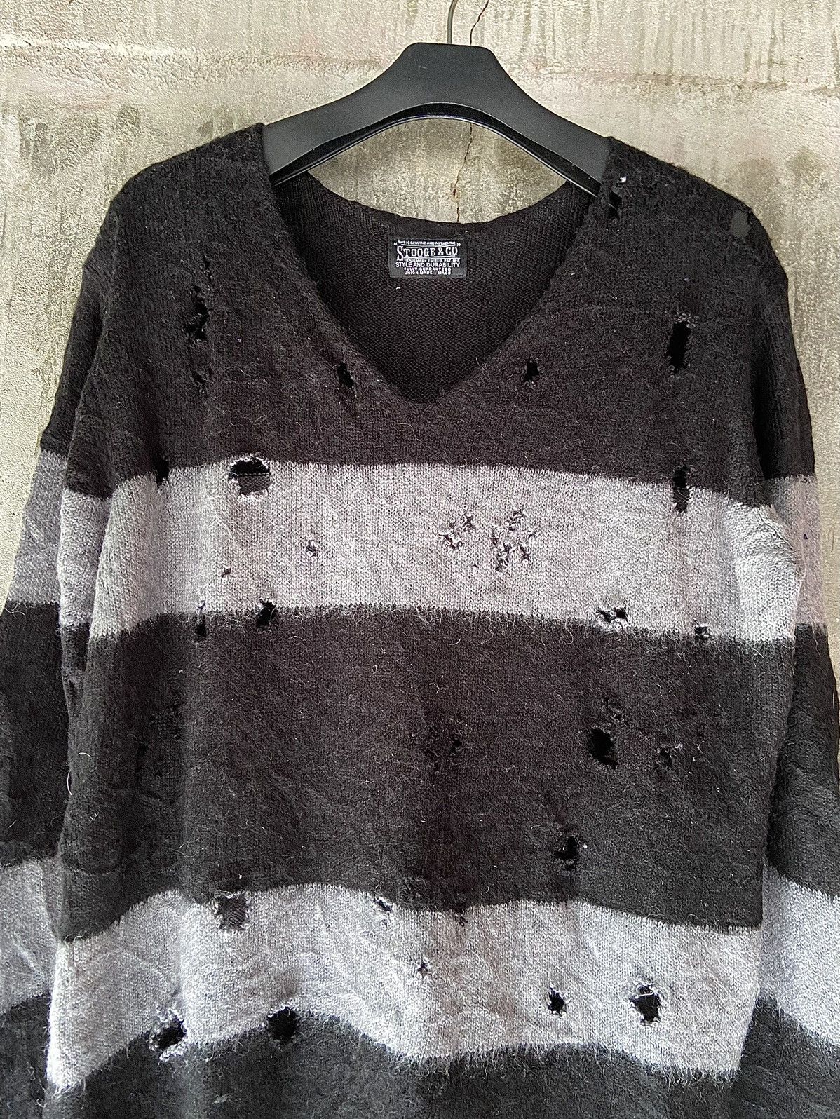 If Six Was Nine STOOGE & CO PUNK DISTRESSED STRIPED KNIT Size US M / EU 48-50 / 2 - 3 Thumbnail