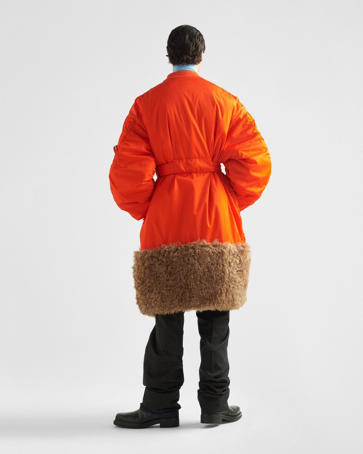 Prada 🔥RUNWAY🔥Prada Re-Nylon Faux Fur Trim Bomber Coat Size US S / EU 44-46 / 1 - 6 Thumbnail
